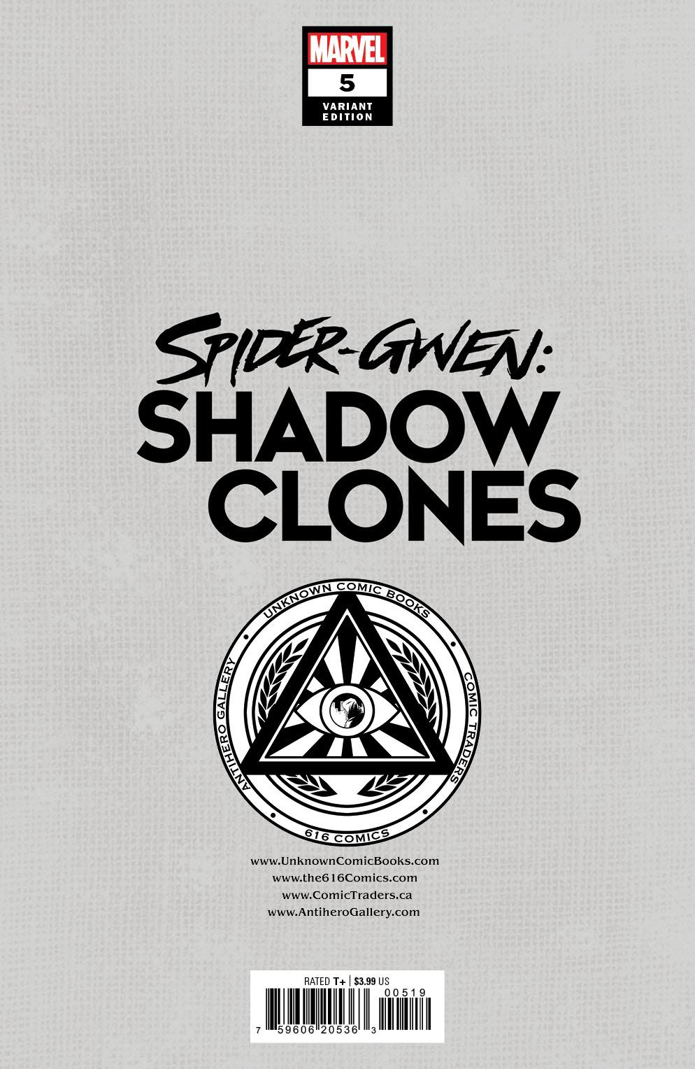 SPIDER-GWEN: SHADOW CLONES #5 UNKNOWN COMICS KAEL NGU EXCLUSIVE VIRGIN VAR (07/19/2023)